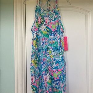 Lilly Pulitzer Dayley shorts romper ruffled sleeveless pockets NWT M sold out!